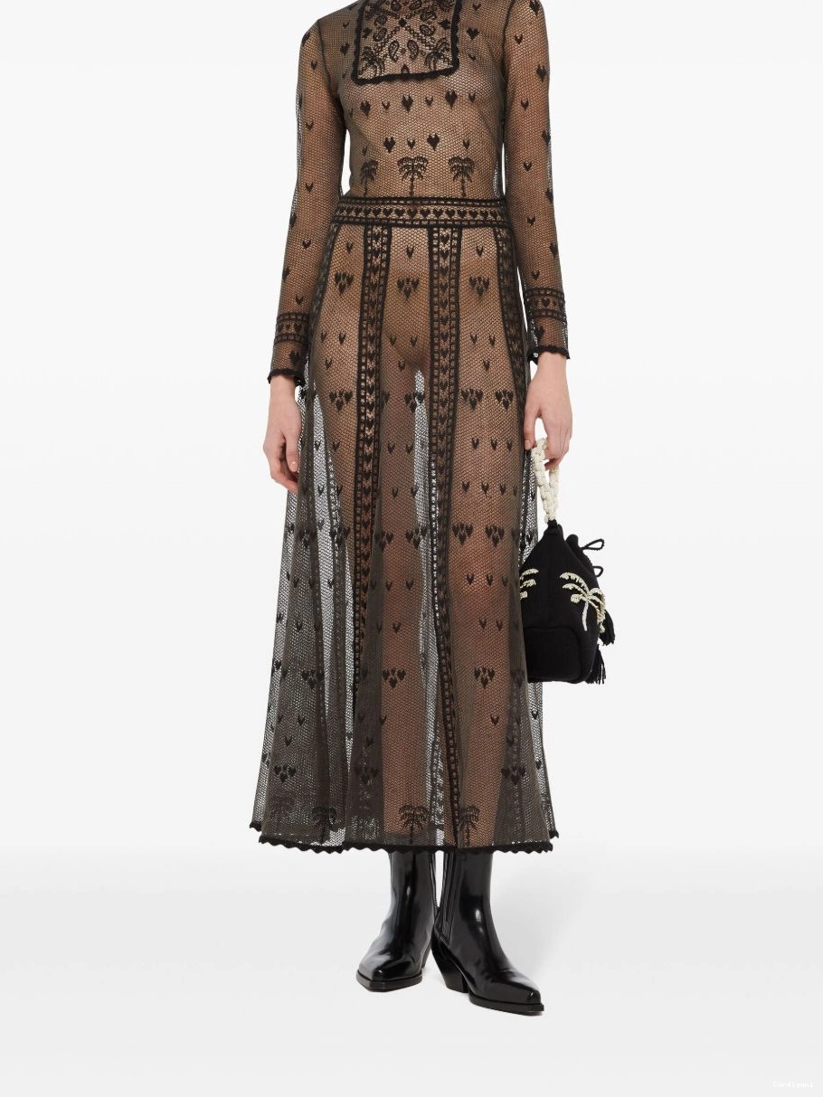 Affordable Women dress Alanui sheer embroidered 0521